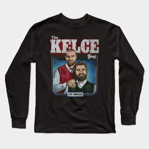 Jason Kelce & Travis Kelce The Kelce Bros Long Sleeve T-Shirt by ganisfarhan